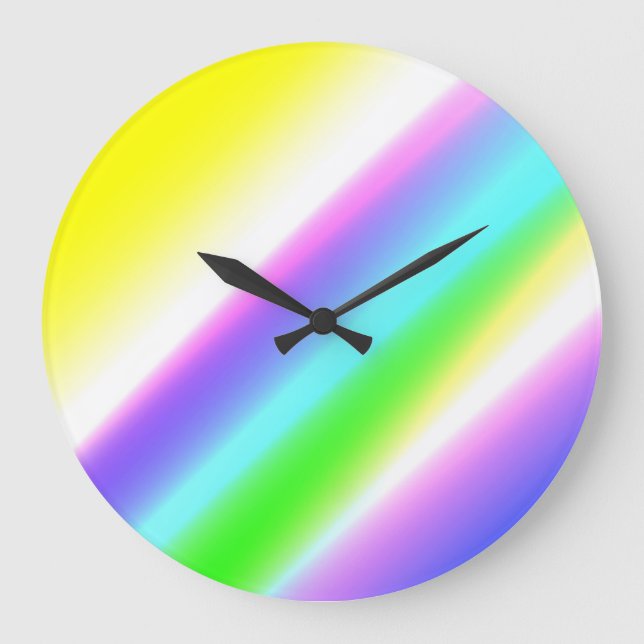 Blaue grüne Regenbogenfarben abstrakte Textur Große Wanduhr (Vorderseite)