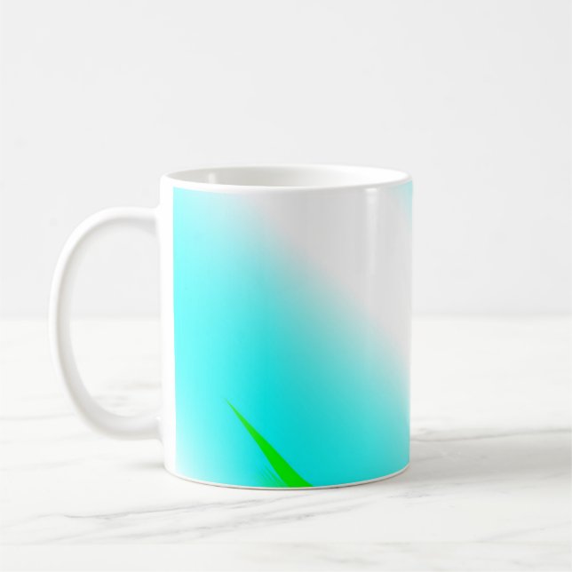 Blaue grüne Regenbogenfarben abstrakte Textur Kaffeetasse (Links)