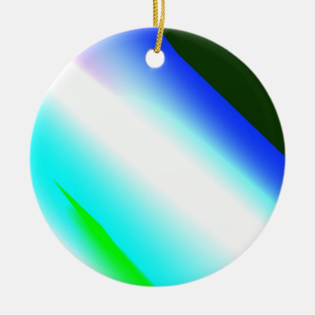 Blaue grüne Regenbogenfarben abstrakte Textur Keramik Ornament (Vorne)