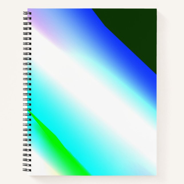 Blaue grüne Regenbogenfarben abstrakte Textur Notizbuch (Vorderseite)