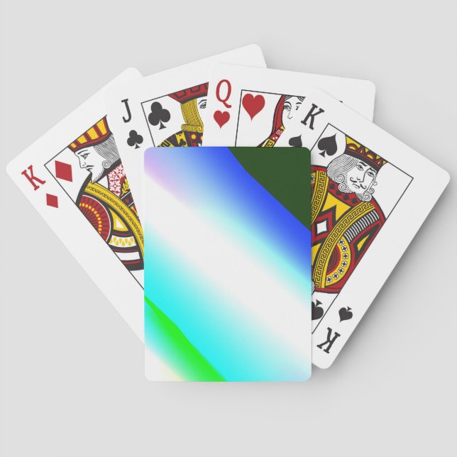 Blaue grüne Regenbogenfarben abstrakte Textur Spielkarten (Rückseite)