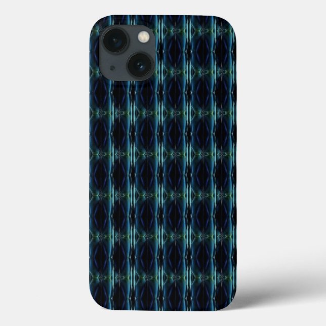 Blaue grüne Regenbogensteine , Artdeco-Muster Case-Mate iPhone Hülle (Rückseite)