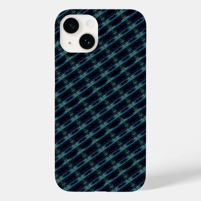 Blaue grüne Regenbogensteine , Artdeco-Muster Case-Mate iPhone Hülle (Rückseite)