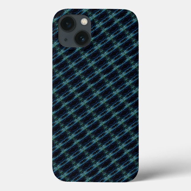 Blaue grüne Regenbogensteine , Artdeco-Muster Case-Mate iPhone Hülle (Rückseite)