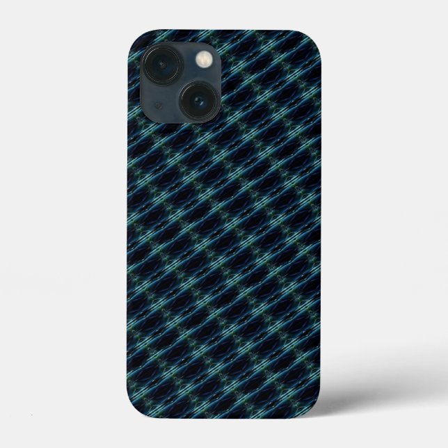 Blaue grüne Regenbogensteine , Artdeco-Muster Case-Mate iPhone Hülle (Rückseite)