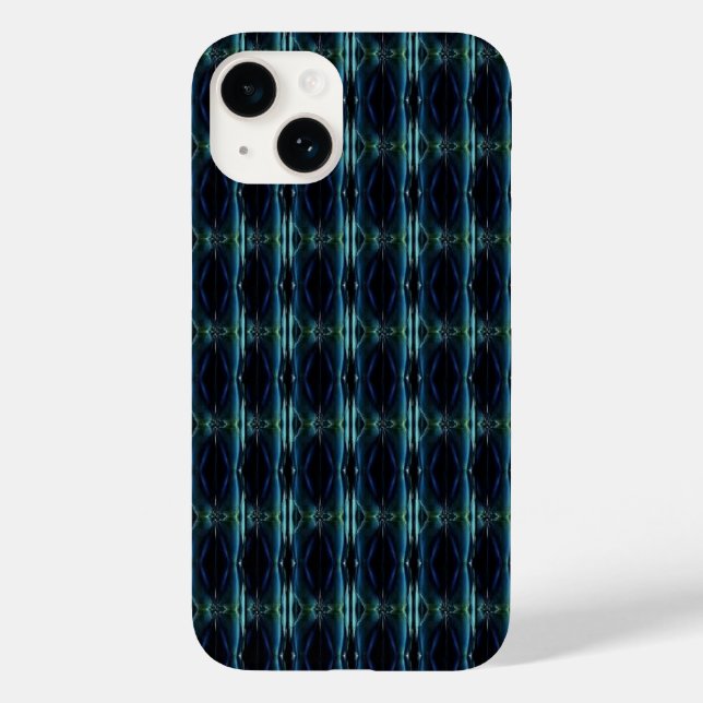 Blaue grüne Regenbogensteine , Artdeco-Muster Case-Mate iPhone Hülle (Rückseite)