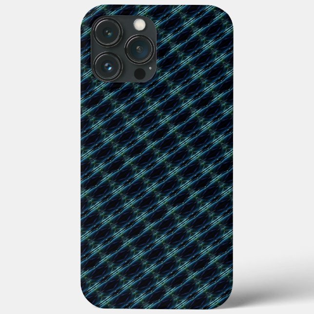 Blaue grüne Regenbogensteine , Artdeco-Muster Case-Mate iPhone Hülle (Rückseite)