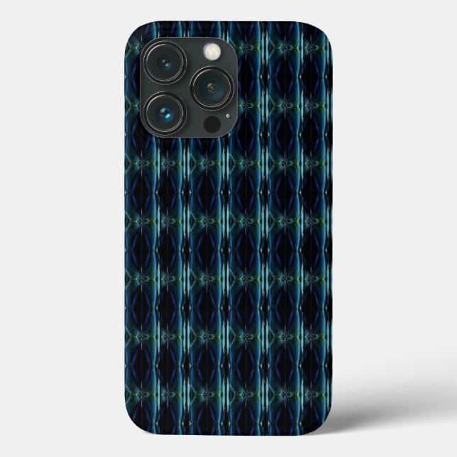 Blaue grüne Regenbogensteine , Artdeco-Muster Case-Mate iPhone Hülle (Rückseite)