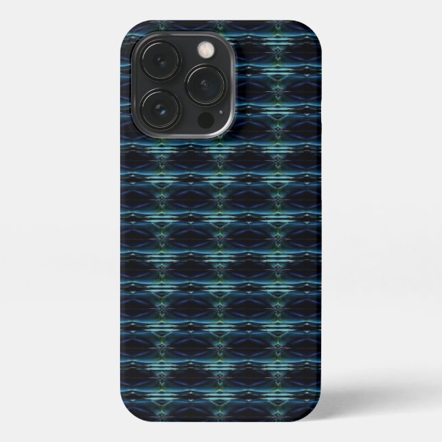 Blaue grüne Regenbogensteine , Artdeco-Muster iPhone Hülle (Rückseite)