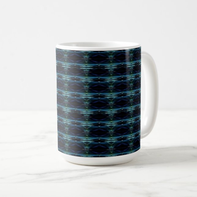Blaue grüne Regenbogensteine , Artdeco-Muster Kaffeetasse (VorderseiteRechts)