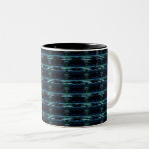 Blaue grüne Regenbogensteine , Artdeco-Muster Zweifarbige Tasse