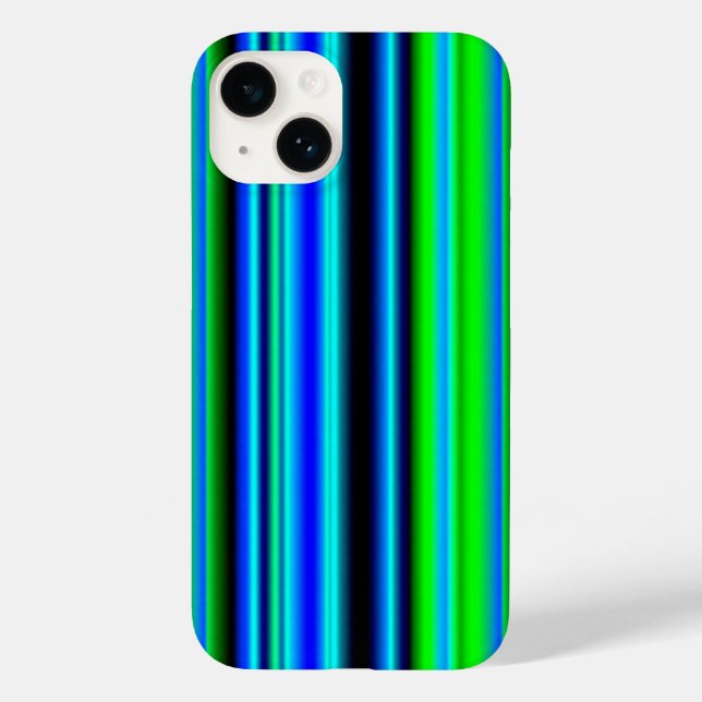 Blaue grüne Regenbogenstreifen Case-Mate iPhone Hülle (Rückseite)