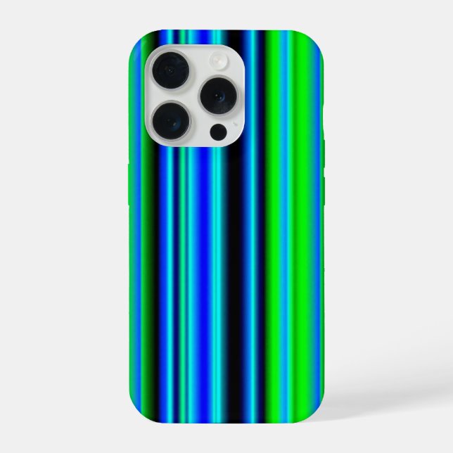 Blaue grüne Regenbogenstreifen iPhone Hülle (Rückseite)