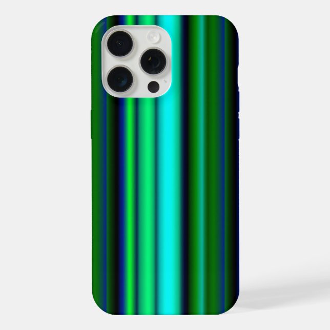 Blaue grüne Regenbogenstreifen iPhone Hülle (Rückseite)
