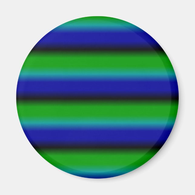 Blaue grüne Regenbogenstreifen Magnet (Vorne)