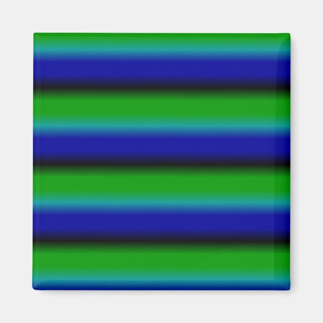 Blaue grüne Regenbogenstreifen Magnet (Vorne)