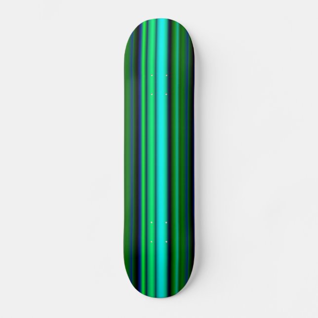 Blaue grüne Regenbogenstreifen Skateboard (Vorderseite)
