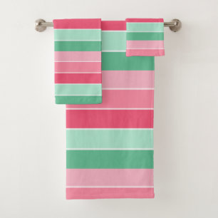 Blaue grüne Rosa Pastellfarben Vorlage Badhandtuch Set