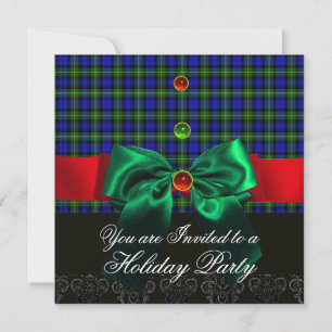BLAUE GRÜNE SCHLEIFEN, SCHOTTISCHER TARTAN WEIHNAC EINLADUNG