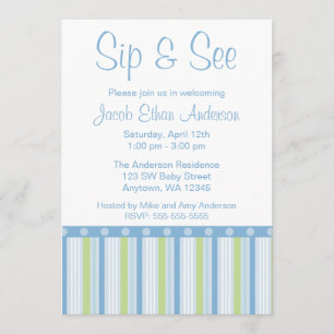 Blaue grüne Seife und Streifen Einladung