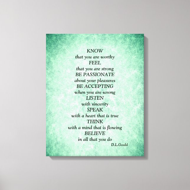 Blaue grüne Sterne inspirieren Gedicht-Kunst Leinwanddruck (Vorderseite)