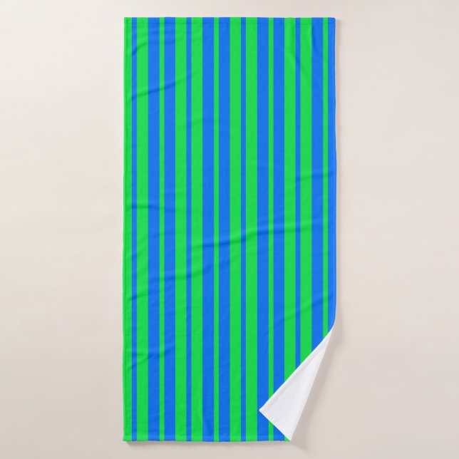 Blaue grüne stilvolle Streifenmuster-Design  Badehandtuch (Badehandtuch)