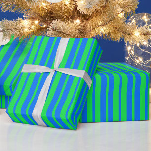 Blaue grüne stilvolle Streifenmuster-Design Geschenkpapier