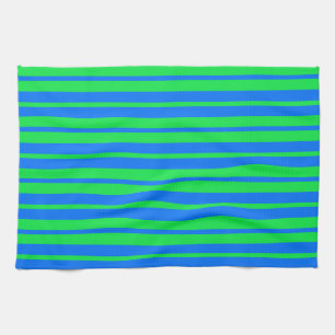Blaue grüne stilvolle Streifenmuster-Design Geschirrtuch
