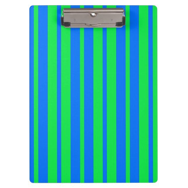 Blaue grüne stilvolle Streifenmuster-Design  Klemmbrett (Vorderseite)