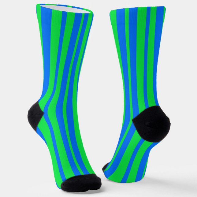 Blaue grüne stilvolle Streifenmuster-Design  Socken (Von Creator hochgeladen)