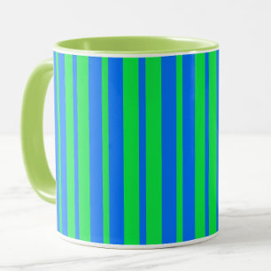 Blaue grüne stilvolle Streifenmuster-Design  Tasse