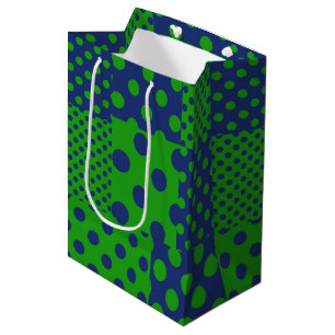Blaue grüne Tupfen-Patchwork Mittlere Geschenktüte