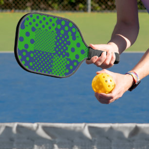 Blaue Grüne Tupfen Patchwork Pickleball Schläger
