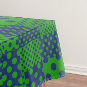 Blaue Grüne Tupfen Patchwork Tischdecke