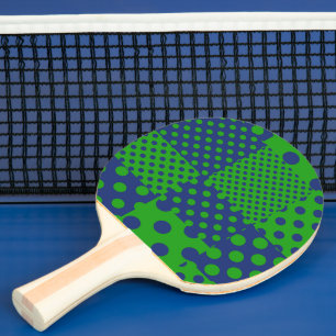 Blaue grüne Tupfen-Patchworkarbeit Tischtennis Schläger