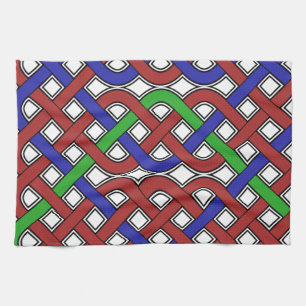 Blaue, grüne und rote keltische Knochen Handtuch