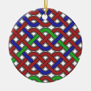 Blaue, grüne und rote keltische Knochen Keramik Ornament