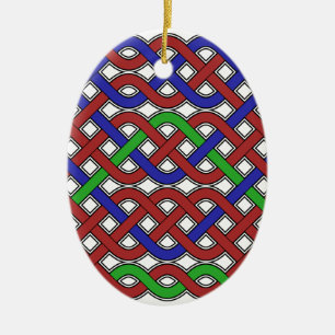 Blaue, grüne und rote keltische Knochen Keramikornament