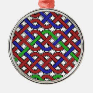 Blaue, grüne und rote keltische Knochen Silbernes Ornament