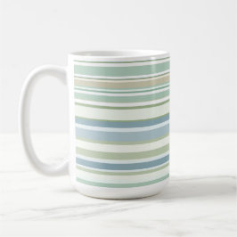 Blaue grüne und weiße Streifen Kaffeetasse