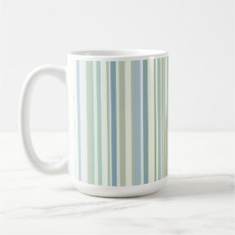 Blaue grüne und weiße Streifen Kaffeetasse