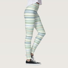 Blaue grüne und weiße Streifen Leggings
