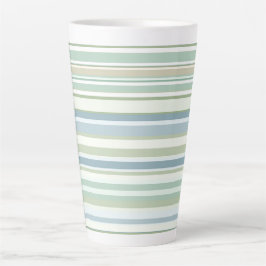 Blaue grüne und weiße Streifen Milchtasse