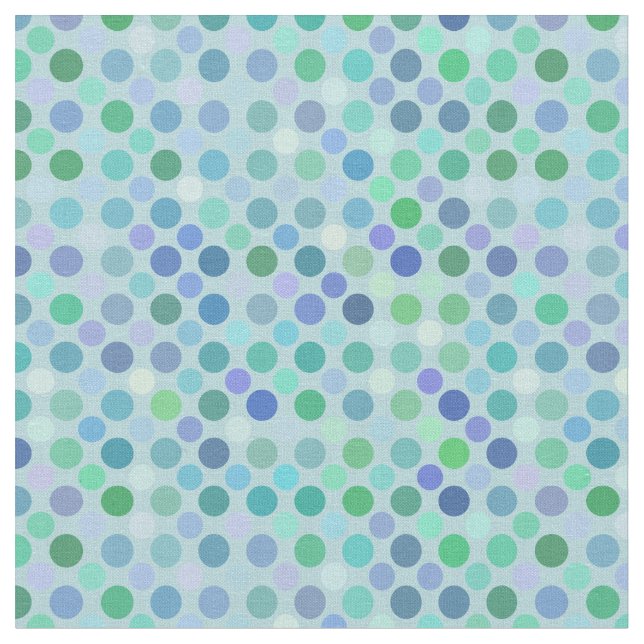 blaue, grüne, violette, blaue und rosa Punkte Stoff (Nahaufnahme)