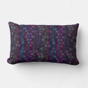 Blaue, grüne, violette, rosa Quadrate mit Streifen Lendenkissen