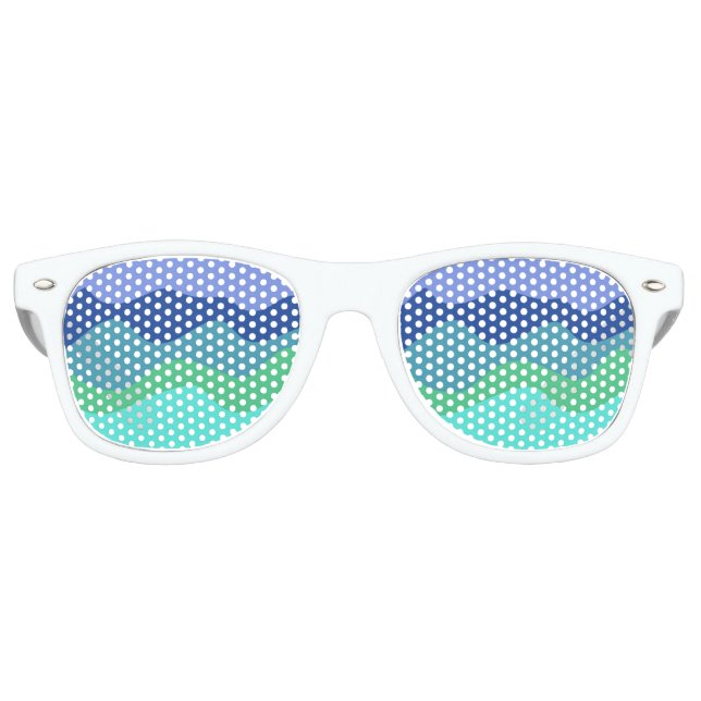 Blaue grüne Waves Farbenglanz Partybrille (Vorderseite)