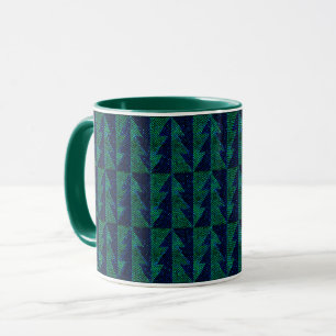 Blaue, grüne Weihnachtsbäume. Tasse