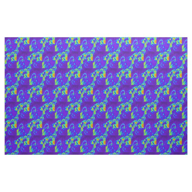 Blaue/grüne Wellenmuster Stoff (Fat Quarter (45,7 x 55,9 cm))