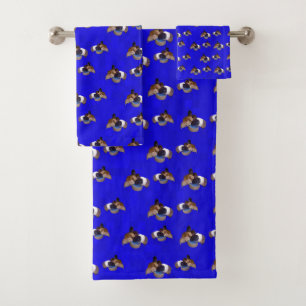 Blaue Guinea - Schweinepest Badhandtuch Set