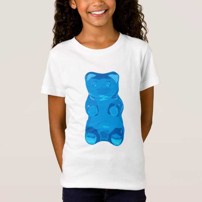 Blaue Gummybear Illustration T-Shirt (Vorderseite)